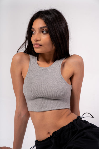 Grey Crop Top