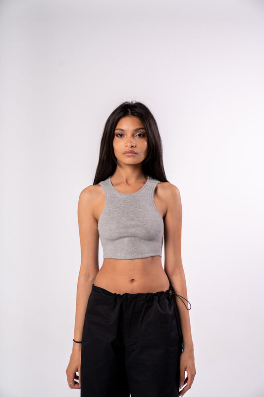 Grey Crop Top